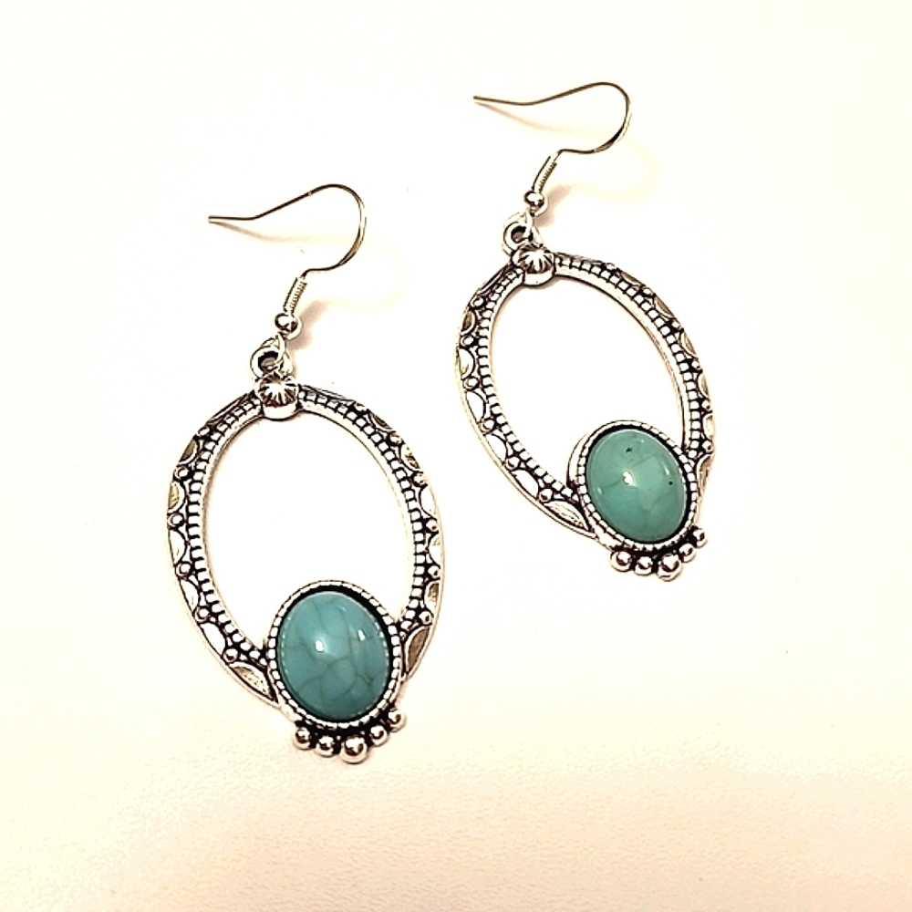 Boho EARRINGS Simulated Turquoise EP
